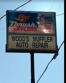 Wood's Muffler Auto Repair sign